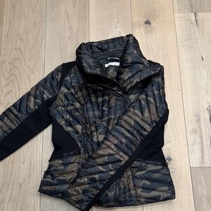 Blanc Noir Black and Brown Camo Puffer Jacket